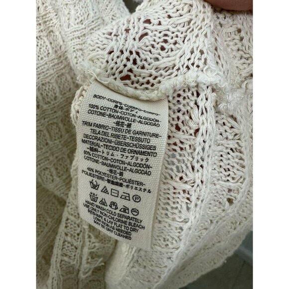 Free People cream Thien’s Hacci dolman sleeve winter casual sweater Medium - Picture 10 of 15